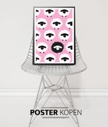 schaapjer-kinderkamer-poster-hippe poster-onlineposter-kopen-roze