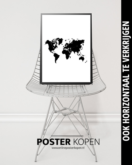 lippen Hesje humor Wereldkaart poster - Steden poster - City map poster