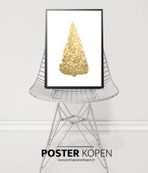 gouden-kerstboom-kerstposter-onlineposterkopen