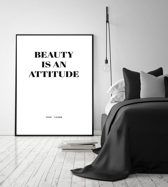 Welp Poster Beauty is an attitude -tekst poster – muur poster FH-18