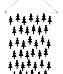 textielposter-zwart-wit-kerstboom-poster