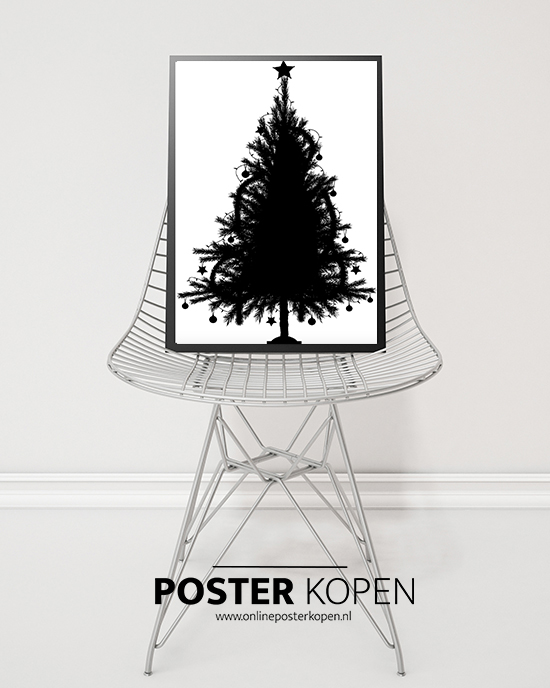 -KERSTBOOM-POSTER _Zwarte kerstboom