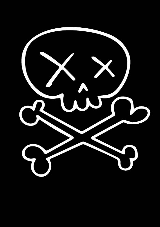 Piraat doodshoofd- zwart wit kinderposter - piraat poster - online poster kopen