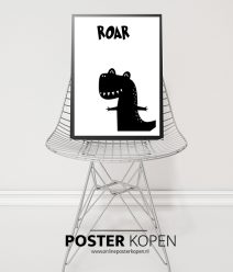 dino poster - zwart wit kinderposter- online poster kopen