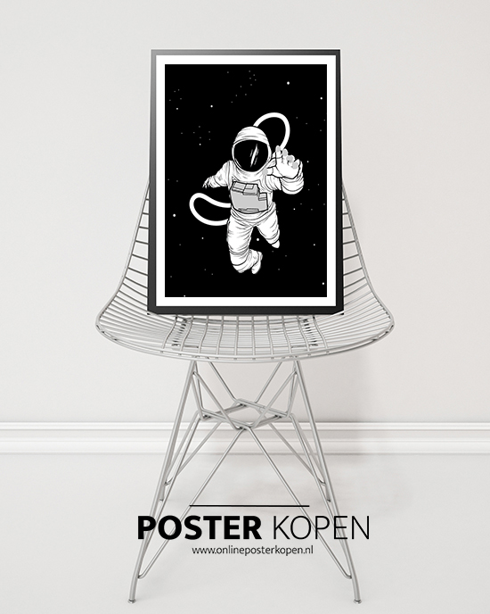 poster met astronaut- posters kinderkamer - zwart wit posters - kinderposters