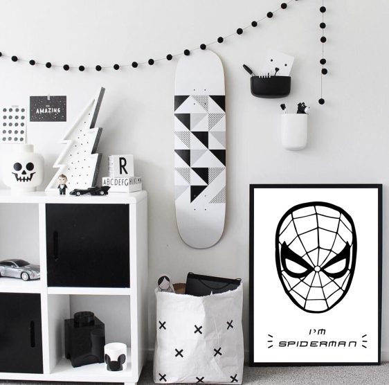 ironman poster- kinderkamer - zwart wit posters - kinderposters