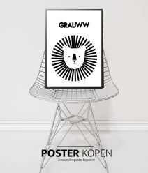 leeuwenposter- posters kinderkamer - zwart wit posters - kinderposters