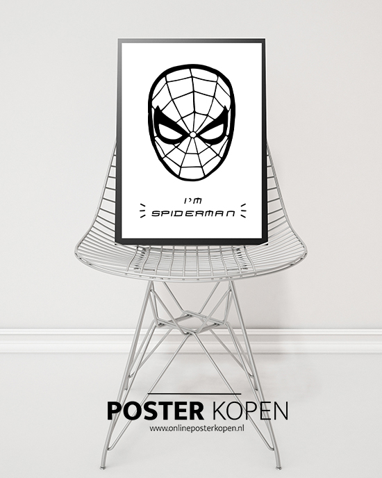 spiderman poster- posters kinderkamer - zwart wit posters - kinderposters