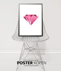 poster met roze diamant - kinderposter-onlineposterkopen