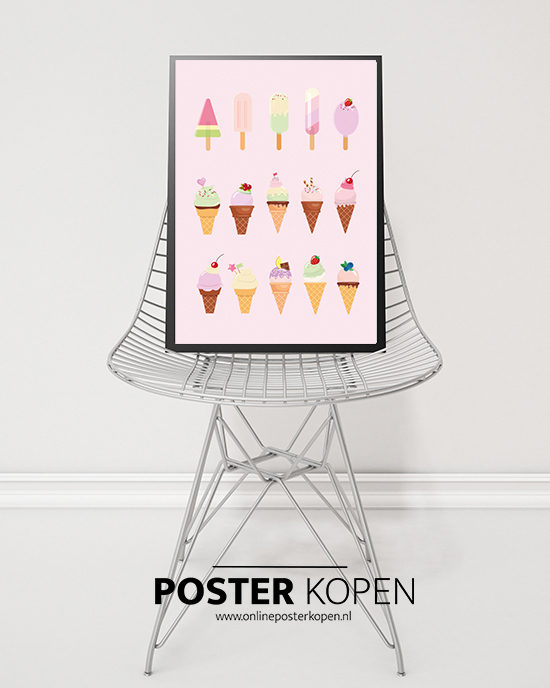 poster met ijsjes- ijsjes poster - kinderposter-onlineposterkopen