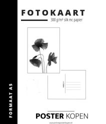 postkaart met klaproos- zwart wit foto kaart - online poster kopen