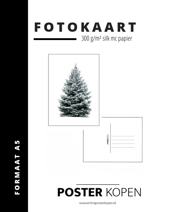 Fotokaart kerstboom - Postkaart - mini poster