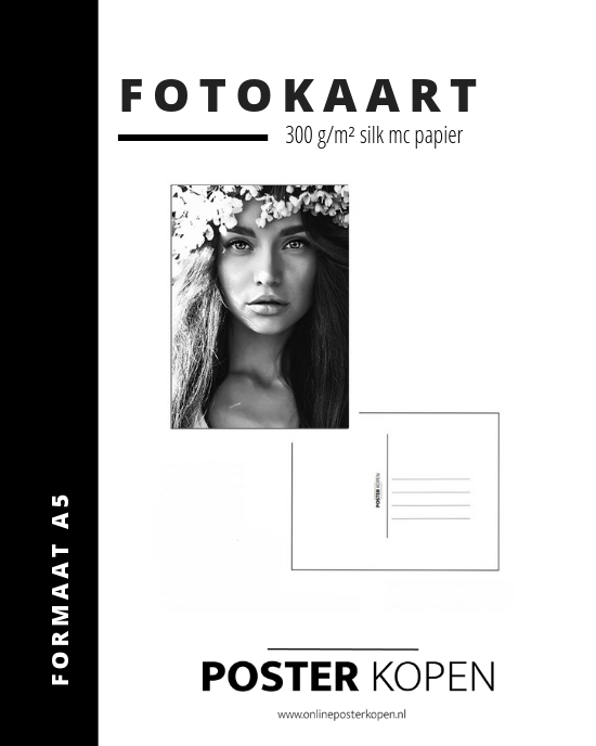 Fotokaart boho girl - Postkaart - mini poster