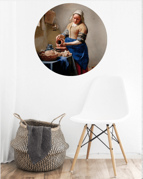 Muurcirkels  het melkmeisje Johannes Vermeer –  Reproductie- Muurcirkel - Muurdecoratie - Tuincirkel - Cirkel voor in de tuin - Cirkel voor aan de muur